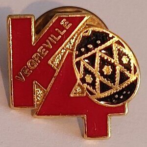 LOVELY Vegreville Pysanka Enamel Pin Gold Tone